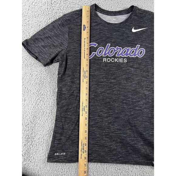 The Nike Tee T Shirt Men Medium Colorado Rockies Dri Fit Athletic Short Sleeve - Picture 4 of 6